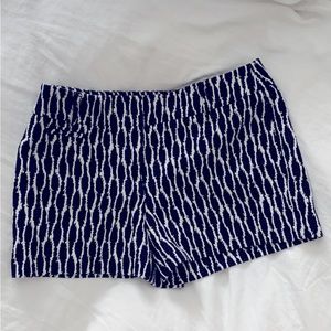 LOFT Navy White Geometric Riviera Knit Shorts